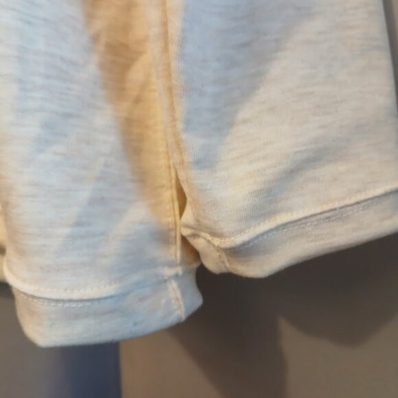 Nwt Scoop neck T-shirt Top womens L Cream Oatmeal Heathered Long sleeve terry - Picture 6 of 10